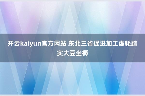 开云kaiyun官方网站 东北三省促进加工虚耗踏实大豆坐褥
