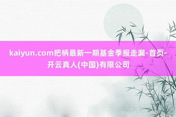 kaiyun.com把柄最新一期基金季报走漏-首页-开云真人(中国)有限公司