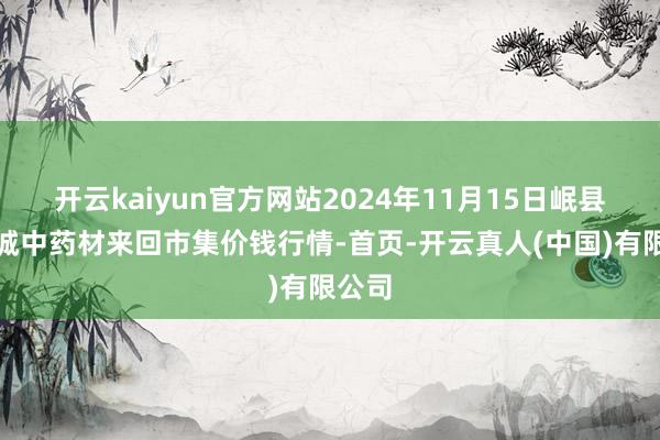 开云kaiyun官方网站2024年11月15日岷县当归城中药材来回市集价钱行情-首页-开云真人(中国)有限公司