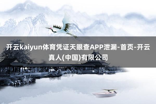 开云kaiyun体育凭证天眼查APP泄漏-首页-开云真人(中国)有限公司
