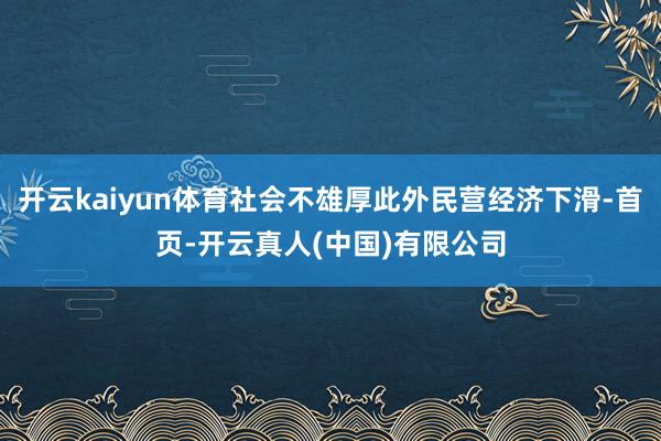 开云kaiyun体育社会不雄厚此外民营经济下滑-首页-开云真人(中国)有限公司