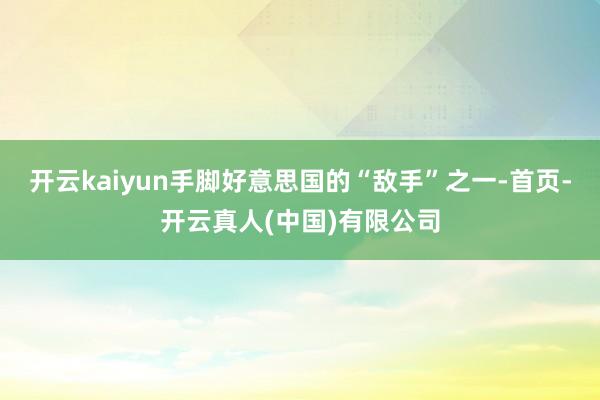 开云kaiyun手脚好意思国的“敌手”之一-首页-开云真人(中国)有限公司