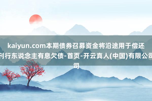 kaiyun.com本期债券召募资金将沿途用于偿还刊行东说念主有息欠债-首页-开云真人(中国)有限公司
