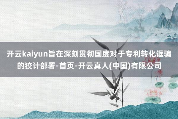开云kaiyun旨在深刻贯彻国度对于专利转化诓骗的狡计部署-首页-开云真人(中国)有限公司